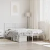 Image de Cadre De Lit Métal Sans Matelas Et Pied De Lit Blanc 120x200 Cm Vidaxl