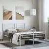 Image de Cadre De Lit Métal Sans Matelas Et Pied De Lit Blanc 150x200 Cm Vidaxl