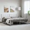 Image de Cadre De Lit Métal Sans Matelas Et Pied De Lit Blanc 183x213 Cm Vidaxl