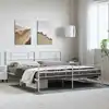 Image de Cadre De Lit Métal Sans Matelas Et Pied De Lit Blanc 193x203 Cm Vidaxl