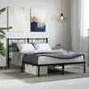 Image de Cadre De Lit Métal Sans Matelas Avec Tête De Lit Noir 120x200cm Vidaxl