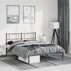 Image de Cadre De Lit Métal Sans Matelas Avec Tête De Lit Noir 150x200cm Vidaxl