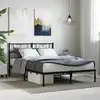 Image de Cadre De Lit Métal Sans Matelas Et Tête De Lit Noir 160x200 Cm Vidaxl