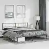 Image de Cadre De Lit Métal Sans Matelas Avec Tête De Lit Noir 183x213cm Vidaxl