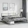 Image de Cadre De Lit Métal Sans Matelas Avec Tête De Lit Noir 193x203cm Vidaxl