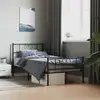 Image de Cadre De Lit Métal Sans Matelas Avec Pied De Lit Noir 75x190 Cm Vidaxl