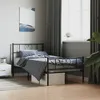 Image de Cadre De Lit Métal Sans Matelas Avec Pied De Lit Noir 90x190 Cm Vidaxl