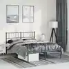 Image de Cadre De Lit Métal Sans Matelas Avec Pied De Lit Noir 150x200cm Vidaxl