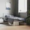 Image de Cadre De Lit Métal Sans Matelas Et Tête De Lit Blanc 107x203 Cm Vidaxl