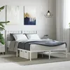 Image de Cadre De Lit Métal Sans Matelas Et Tête De Lit Blanc 140x190 Cm Vidaxl