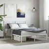 Image de Cadre De Lit Métal Sans Matelas Et Tête De Lit Blanc 140x200 Cm Vidaxl
