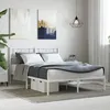 Image de vidaXL Cadre de lit métal avec tête de lit blanc 140x200 cm 355513