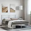 Image de Cadre De Lit Métal Sans Matelas Et Tête De Lit Blanc 150x200 Cm Vidaxl