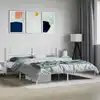 Image de Cadre De Lit Métal Sans Matelas Et Tête De Lit Blanc 180x200 Cm Vidaxl