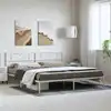 Image de Cadre De Lit Métal Sans Matelas Et Tête De Lit Blanc 183x213 Cm Vidaxl