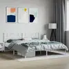 Image de Cadre De Lit Métal Sans Matelas Et Tête De Lit Blanc 200x200 Cm Vidaxl