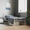 Image de Cadre De Lit Métal Sans Matelas Avec Pied De Lit Blanc 75x190cm Vidaxl