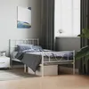 Image de Cadre De Lit Métal Sans Matelas Avec Pied De Lit Blanc 80x200cm Vidaxl