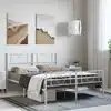 Image de Cadre De Lit Métal Sans Matelas Et Pied De Lit Blanc 135x190 Cm Vidaxl
