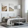 Image de Cadre De Lit Métal Sans Matelas Et Pied De Lit Blanc 150x200 Cm Vidaxl