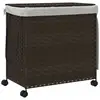 Image de Vidaxl panier à linge avec roulettes marron foncé 60x35x60,5 cm