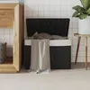 Image de Panier À Linge Avec Couvercle Noir 55,5x35x34 Cm Résine Tressée Vidaxl