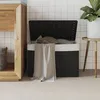 Image de vidaXL Panier à linge avec couvercle noir 555x35x34 cm résine tressée 372052