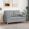 Image de Canapé 2 Places Avec Oreillers Gris Clair 120 Cm Tissu Vidaxl