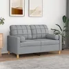 Image de vidaXL Canapé 2 places avec oreillers gris clair 120 cm tissu canapé causeuse canapé de salon canapés canapé rembourré 3200774