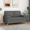 Image de Canapé 2 Places Avec Oreillers Gris Foncé 120 Cm Tissu Vidaxl
