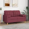 Image de Canapé 2 Places Avec Oreillers Bordeaux 120 Cm Tissu Vidaxl