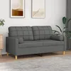 Image de vidaXL Canapé 2 places avec oreillers gris foncé 140 cm tissu canapé causeuse canapé de salon canapés canapé rembourré 3200783