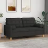 Image de Canapé 2 Places Avec Oreillers Décoratifs Noir 140 Cm Tissu Vidaxl