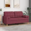 Image de Canapé 2 Places Avec Oreillers Bordeaux 140 Cm Tissu Vidaxl