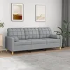 Image de Canapé 3 Places Avec Oreillers Gris Clair 180 Cm Tissu Vidaxl
