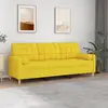 Image de Canapé 3 Places Avec Oreillers Jaune Clair 180 Cm Tissu Vidaxl
