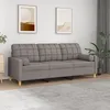 Image de Canapé 3 Places Avec Oreillers Décoratifs Taupe 180 Cm Tissu Vidaxl