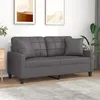 Image de Canapé 2 Places Avec Oreillers Décoratifs Gris 140cm Similicuir Vidaxl