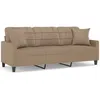 Image de Canapé 3 Places Avec Oreillers Cappuccino 180 Cm Similicuir Vidaxl