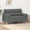 Image de Canapé 2 Places Avec Oreillers Gris Foncé 120 Cm Tissu Vidaxl