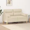 Image de Canapé 2 Places Avec Oreillers Décoratifs Crème 120 Cm Tissu Vidaxl