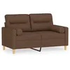 Image de Canapé 2 Places Avec Oreillers Décoratifs Marron 120 Cm Tissu Vidaxl