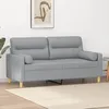 Image de Canapé 2 Places Avec Oreillers Gris Clair 140 Cm Tissu Vidaxl
