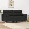 Image de vidaXL Canapé 2 places avec oreillers décoratifs noir 140 cm tissu canapé causeuse canapé de salon canapés canapé 3200825