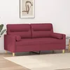 Image de Canapé 2 Places Avec Oreillers Bordeaux 140 Cm Tissu Vidaxl