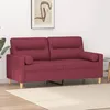 Image de vidaXL Canapé 2 places avec oreillers bordeaux 140 cm tissu 3200827
