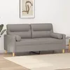 Image de Canapé 2 Places Avec Oreillers Décoratifs Taupe 140 Cm Tissu Vidaxl