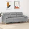 Image de Canapé 3 Places Avec Oreillers Gris Clair 180 Cm Tissu Vidaxl