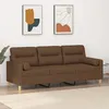 Image de vidaXL Canapé 3 places avec oreillers décoratifs marron 180 cm tissu canapé canapé de salon canapé 3 places en tissu 3200832