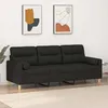 Image de Canapé 3 Places Avec Oreillers Décoratifs Noir 180 Cm Tissu Vidaxl